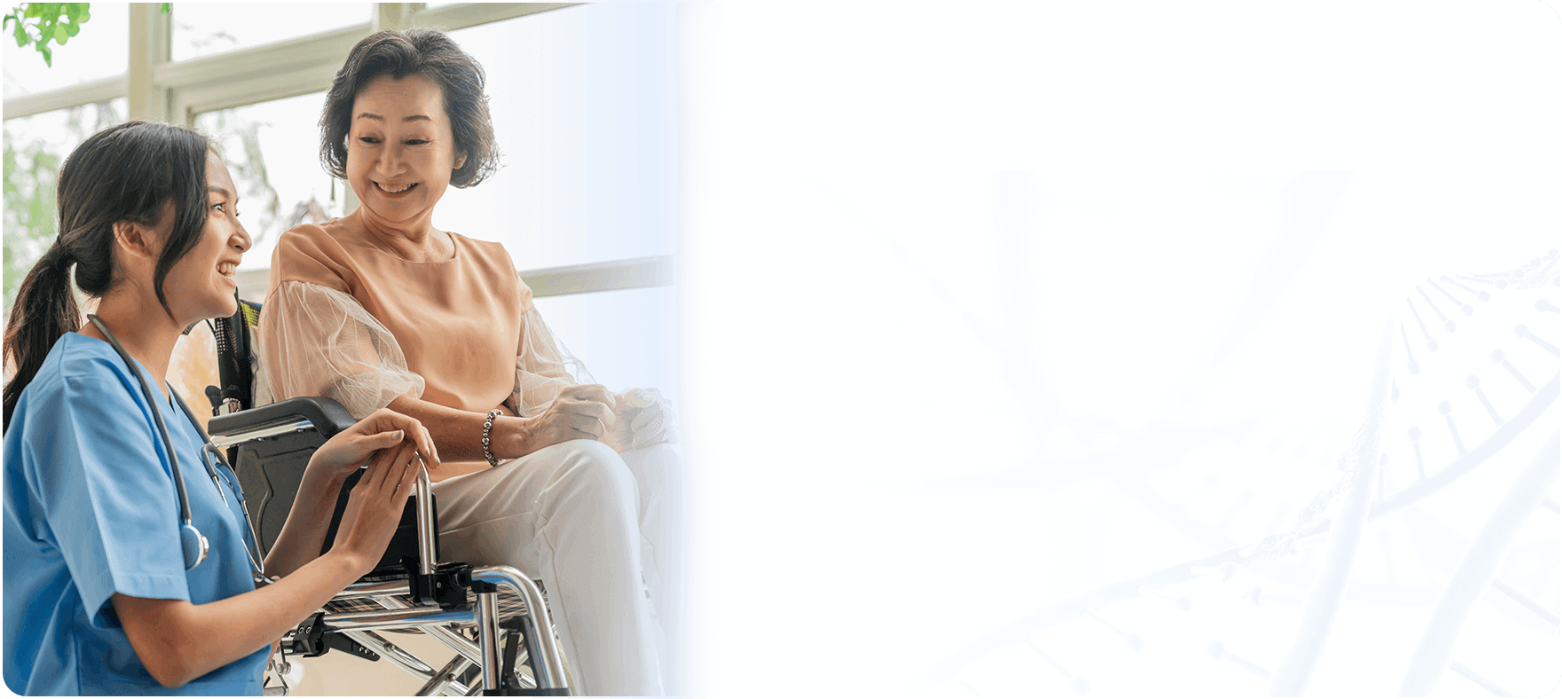 Friendly nurse helping a patient during appointment booking